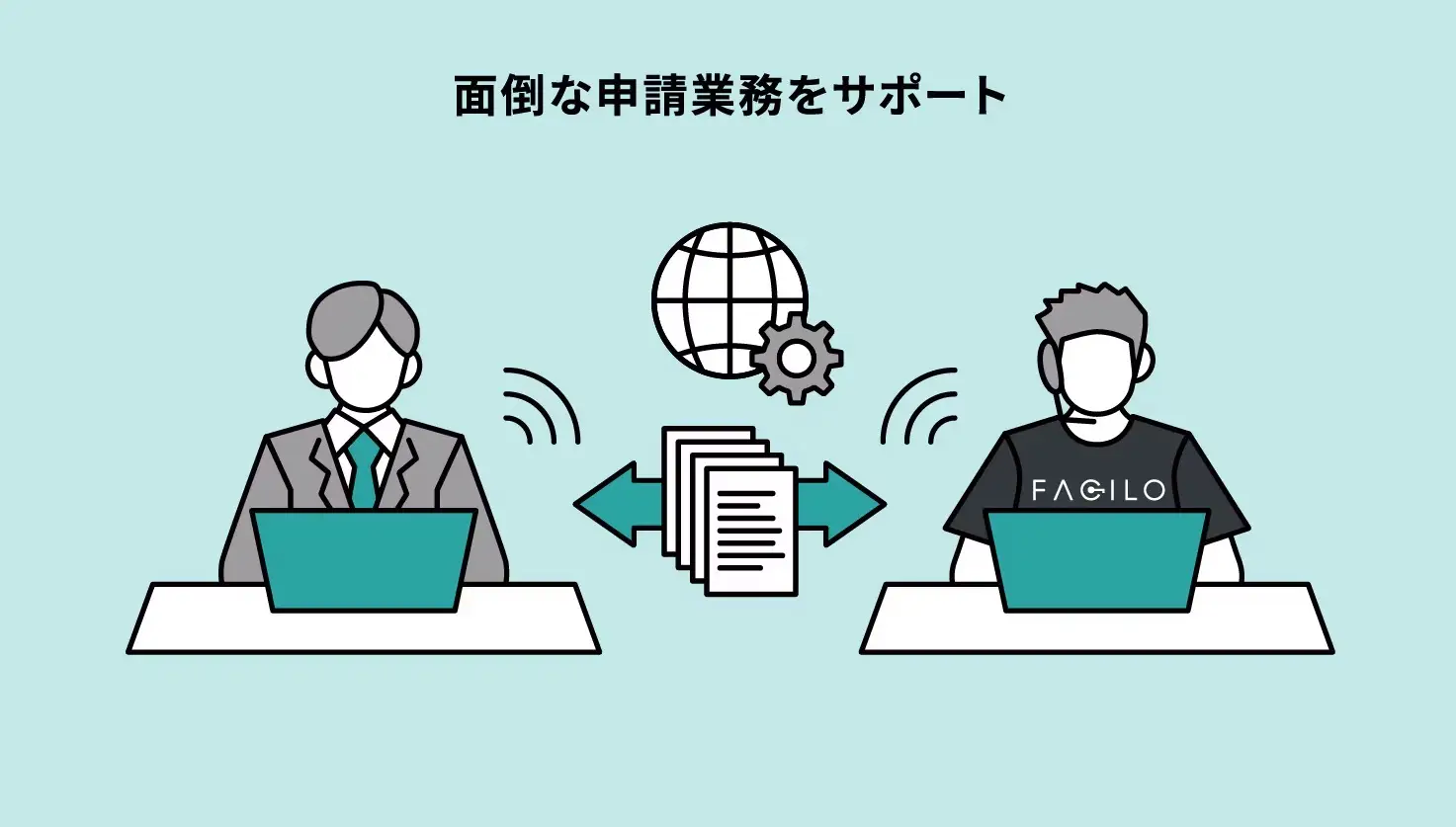 面倒な申請業務をサポート